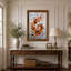 «Swirling Autumn Leaves with White Drips on Gray», art mural sur toile-1849542681