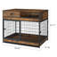 Cage pour chien avec double porte. Brun antique: l 38,78 po x P 27,36 po x H 32,17 po