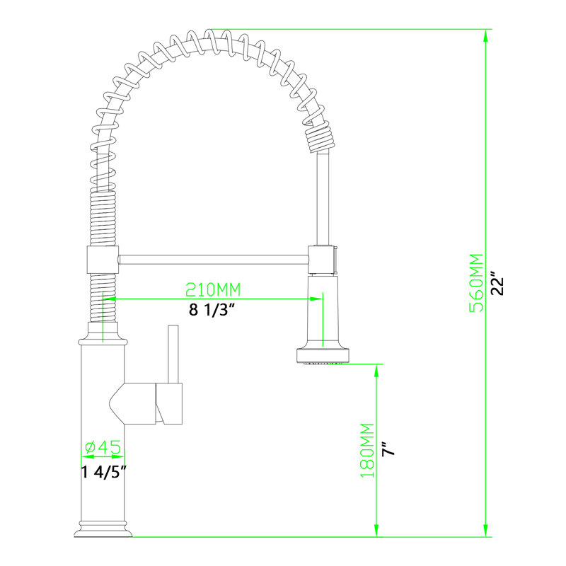 Single Handle  Pull Down Sprayer Kitchen Faucet
