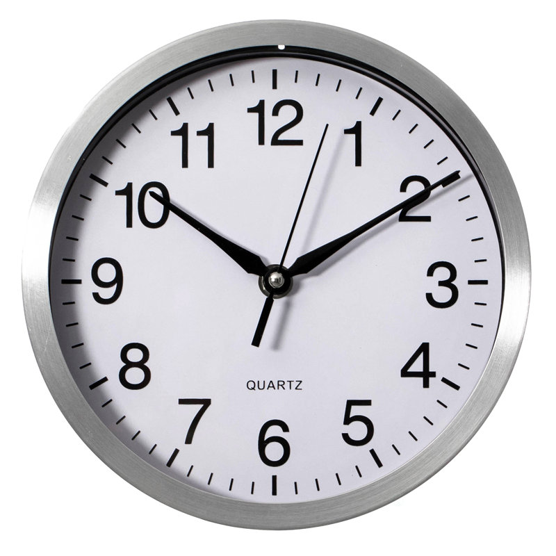 Horloge murale à quartz Ebern Designs, Très petit, Blanc