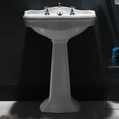 CAMBRIDGE Rectangular pedestal porcelain washbasin By Devon&Devon