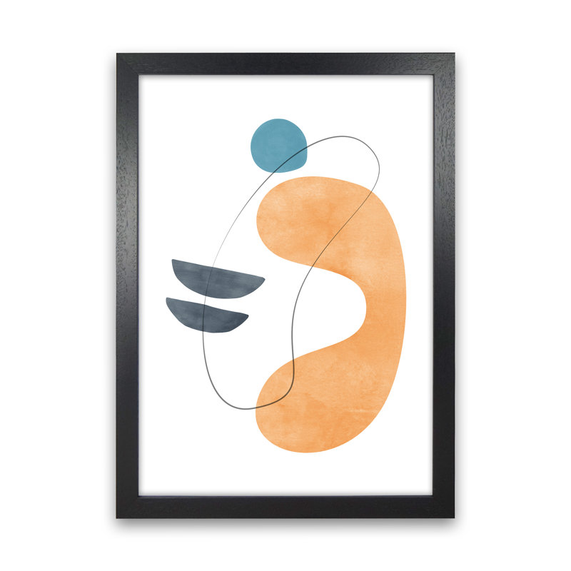 Abstraction With Grey Lines V - Print, 63cm H x 46cm W x 3cm D, Black Framed Canvas