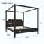 Grand lit plateforme à baldaquin en bois avec tête de lit-1814293520-1814293521