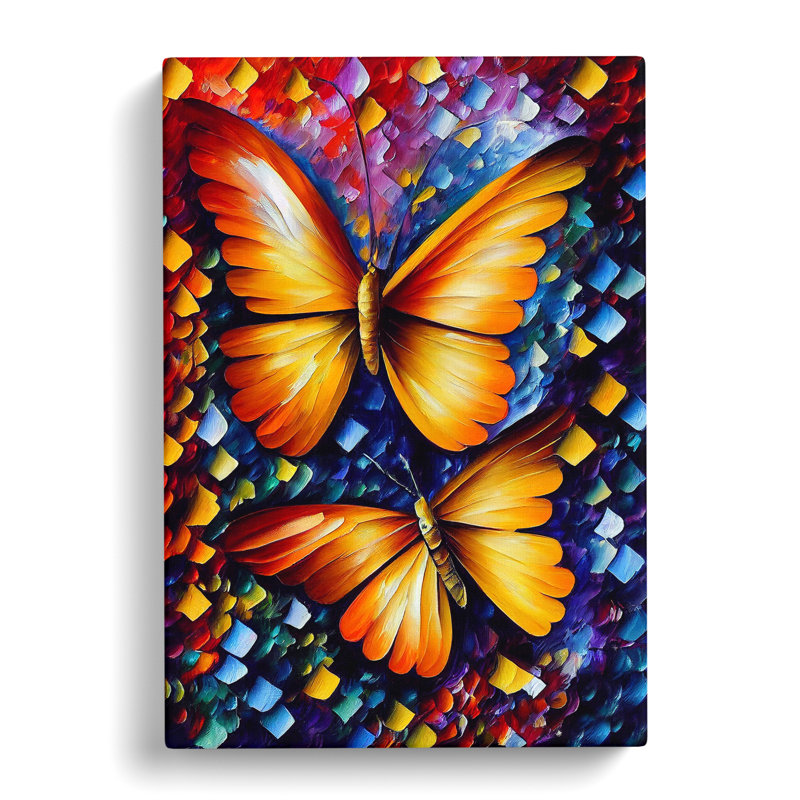 Pair Of Butterflies - Wrapped Canvas Print, 50cm H x 35cm W
