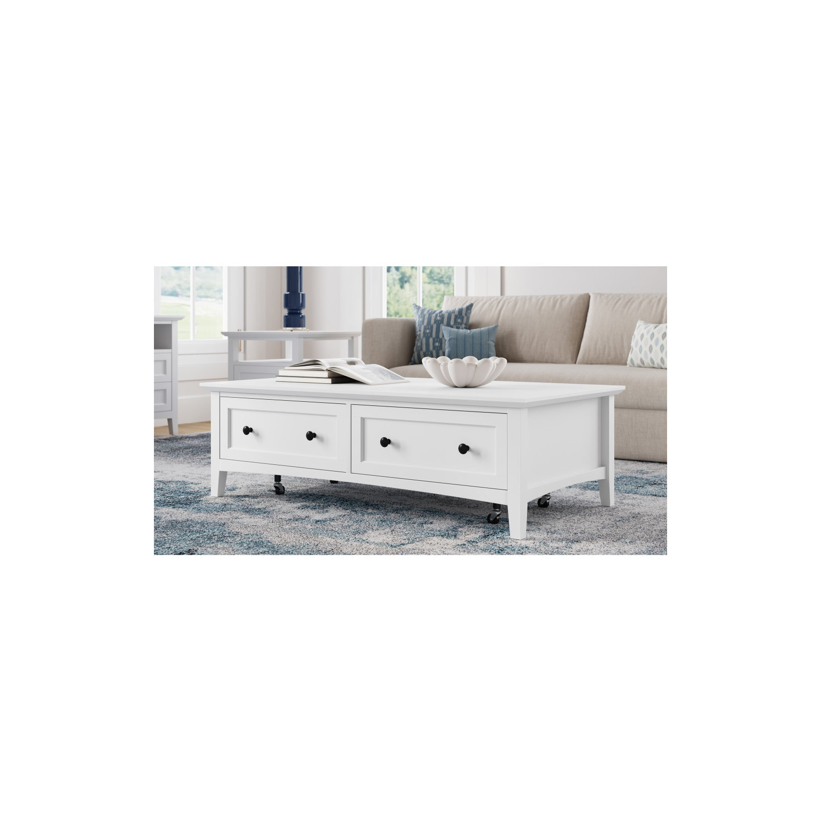 Renee Rectangle Coffee Table, White