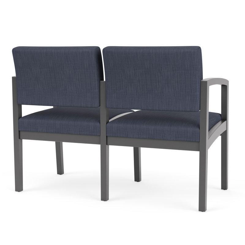 Lenox 2-seater tandem chair, Étain, Plot Line bleu marine