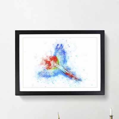 Parrot in Flight in Abstract - Framed Print