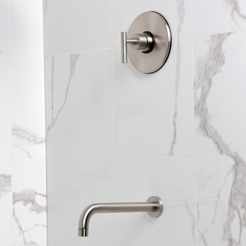 Kingston Brass Manhattan Single-Handle Pressure Balanced Tub Faucet, Brushed Nickel