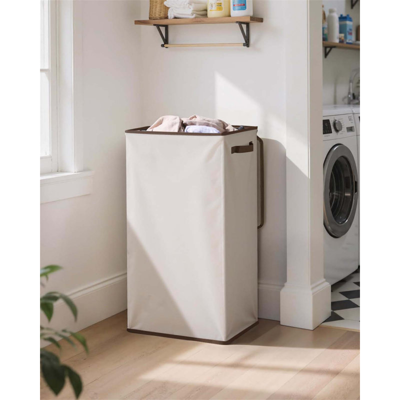 Bhargava Fabric Laundry Hamper with Handles, White