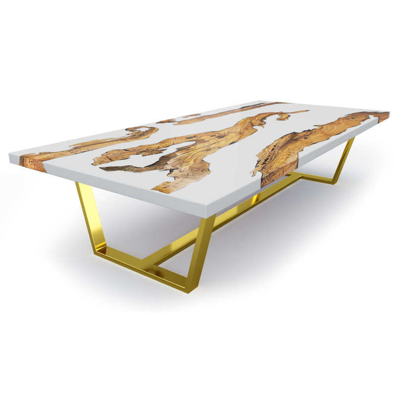 Morano Coffee Table, White, 17.7" H x 55.1" L x 27.5" W