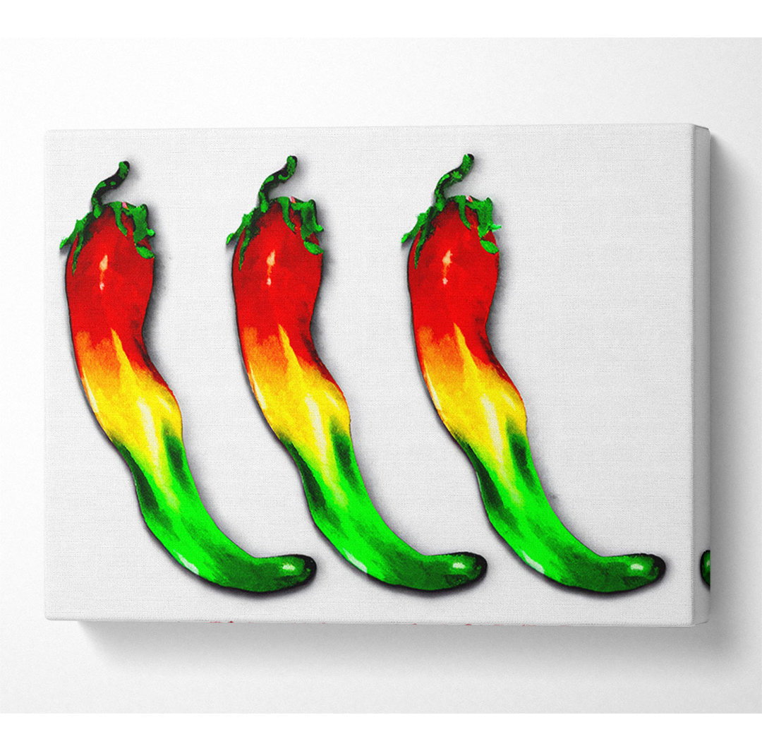 Chili Trio Leinwand Aquarell