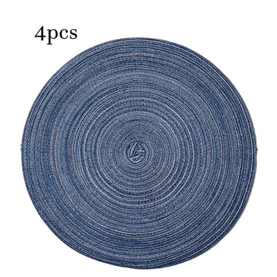 4-Pack Round Braided Placemats - Washable Woven Heat-Resistant Table Mats | 15" for Kitchen & Dining