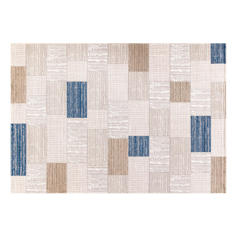 Tapis bleu marine de luxe 2,6 pi x 4,9 pi | 100% acrylique, hauteur des poils de 0,4 po | Tissé à la machine avec une base en coton / jute durable | Facile à nettoyer avec l'aspirateur et le détachant | Idéal pour les salons et les chambres modernes