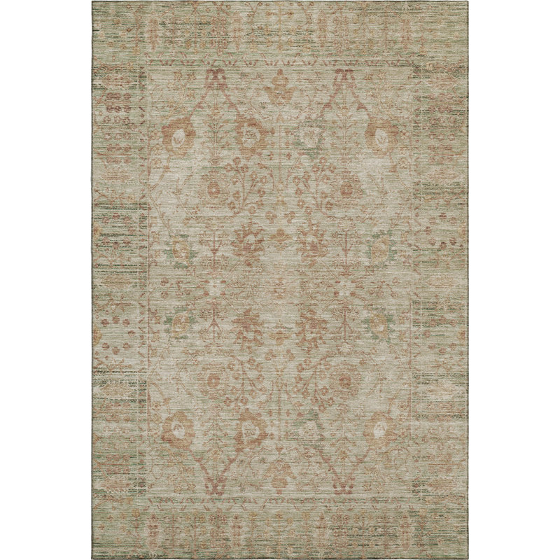 Premium Machine Washable Wayne AMF1106 Global Rug, Rectangle 3' x 5'