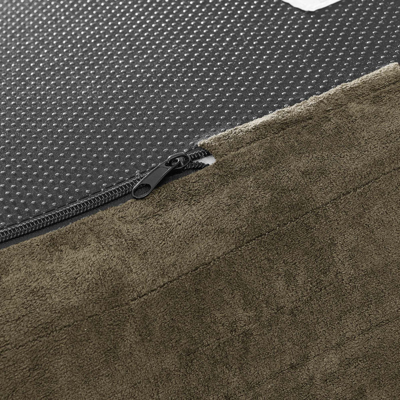 Canapé modulaire moderne en chenille courbé sans assemblage requis, Chenille - brun foncé