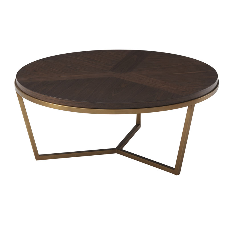 TA Studio Cocktail Table, Dark Gray, Brushed Brass