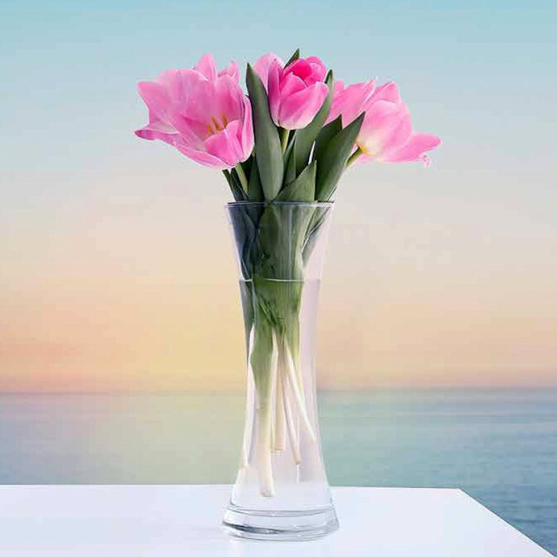 Dismo Glass Bouquet Vase, 19.75" H x 6" W x 6" D