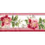 Cabbage Rose Floral Wallpaper Border