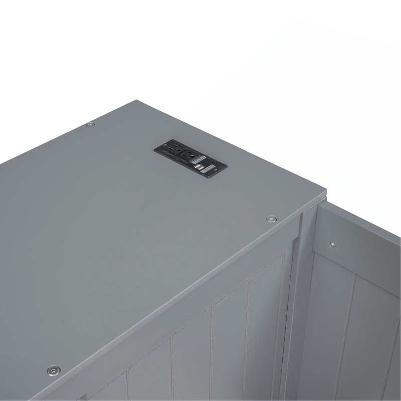 Lit de jour simple avec accoudoirs de rangement, lit gigogne et station de charge, Gris