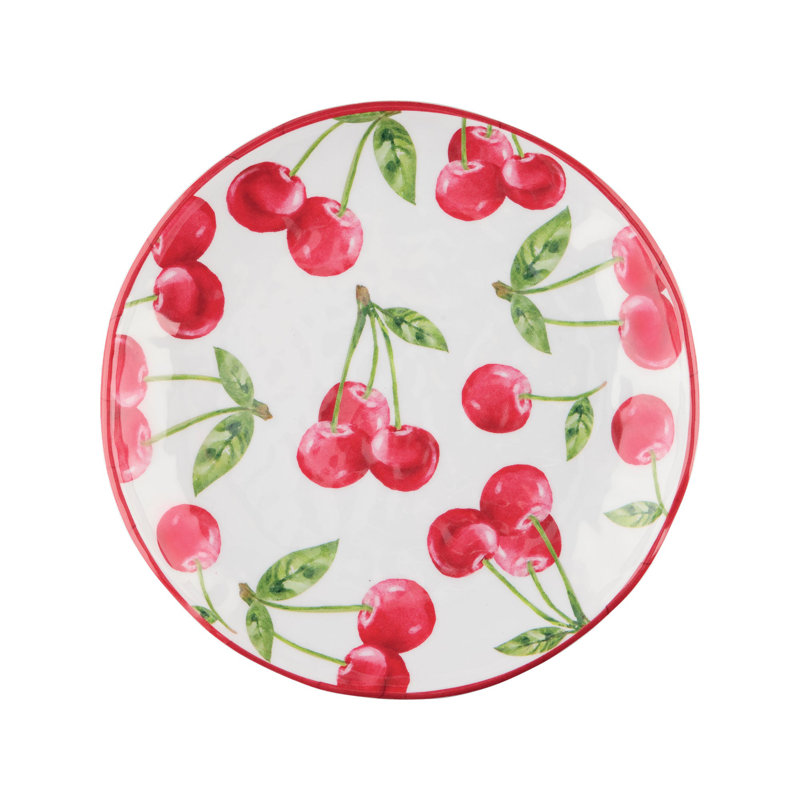 12-Piece Cherry 6" Melamine Plate