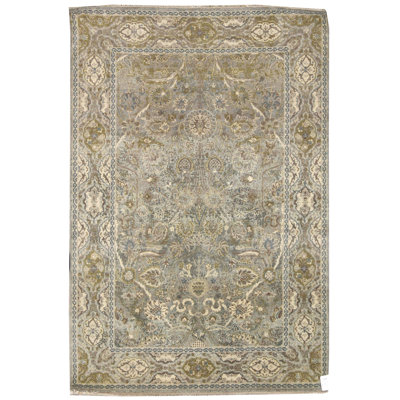 Tapis unique gris / brun / beige à motif effacé 4 pi x 6 pi