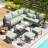 8 Seats Modern Outdoor Furniture With Adjustable Table-19550407