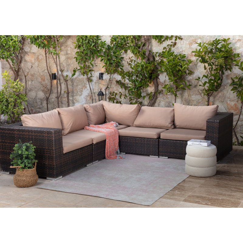 Outdoor Modern Boho Light Beige Rug, Rectangle 200 x 275cm