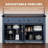 Hutch Storage Cabinet Buffet with Drawers, and Charging Station, Coffee Bar Cabinet with Barn Doors, Wine Rack and Hooks, Countertop, Long Farmhouse, for Kitchen, Dining Room, 60" High-1462913262