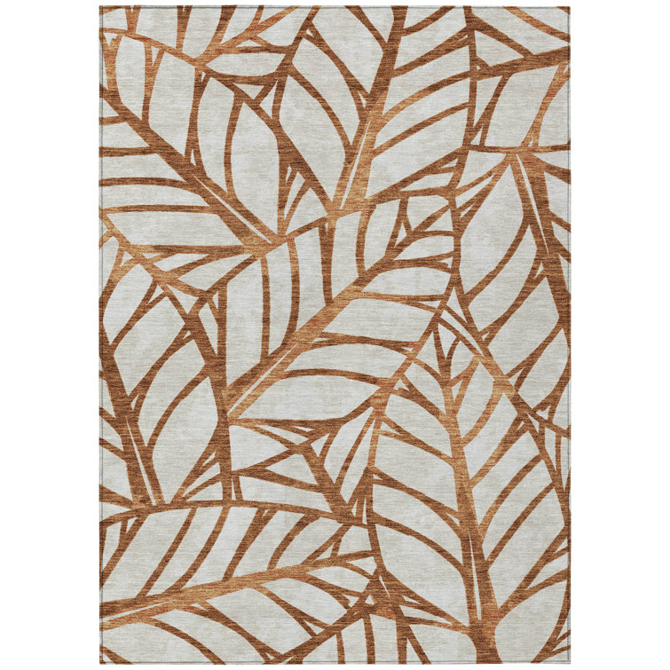 Neysa Washable Floral Indoor / Outdoor Rug