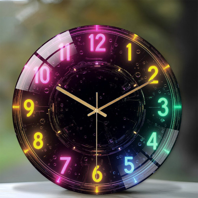 Horloge numérique DEL avec affichage coloré et art d'alarme