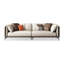 Canapé modulaire beige en cuir véritable-592065086