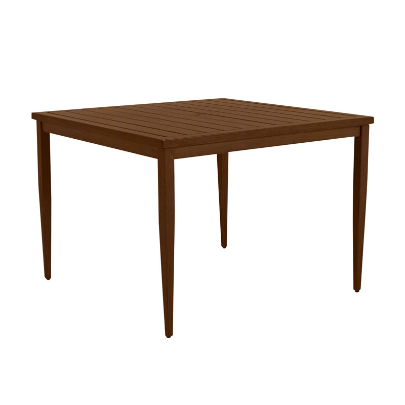 Brookings Wrought Aluminum Dining Table, Oak