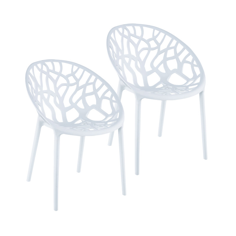 Chaise d'appoint empilable Hurd, Blanc