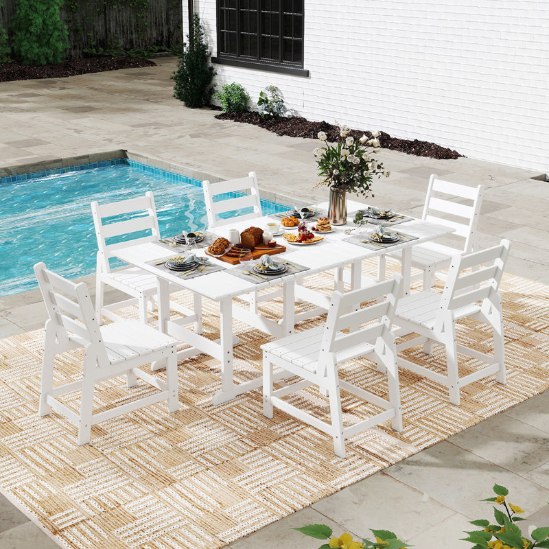 Ensemble de 2 chaises de patio en PEHD, Blanc