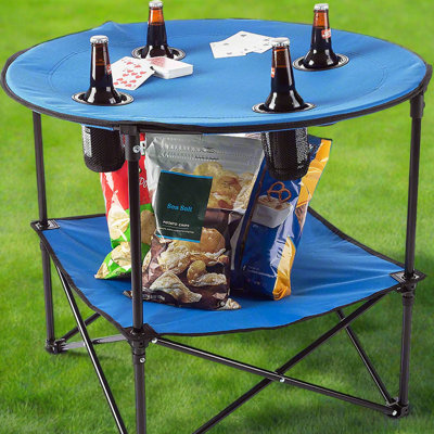 Table de camping pliante en métal Aanik