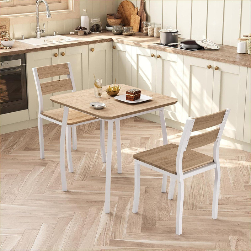 Image result for Gracie Oaks 3 Piece Dining Table Set for 2, Farmhouse Kitchen Table and ...