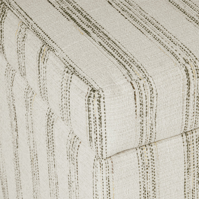Besart Upholstered Storage Bench, Beige Stripe