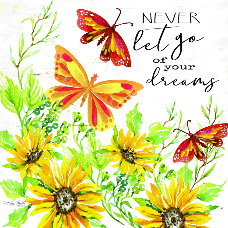 «Never Let Go of Your Dreams» par Cindy Jacobs - peinture sur toile tendue, H 12 po x l 12 po