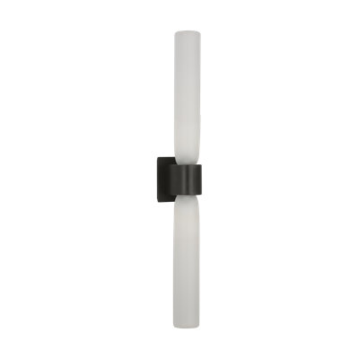 Kelly Wearstler Volver 2-light Large Double Sconce in Bronze with Clear Etched Glass shade