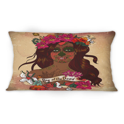 Portrait du jour des morts - Coussin décoratif imprimé moderne