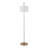 Contemporary Gold Metal Floor Lamp With Arched Base And White Linen Shade,  For Modern Home Decor And Lighting-1337164853-1337164852