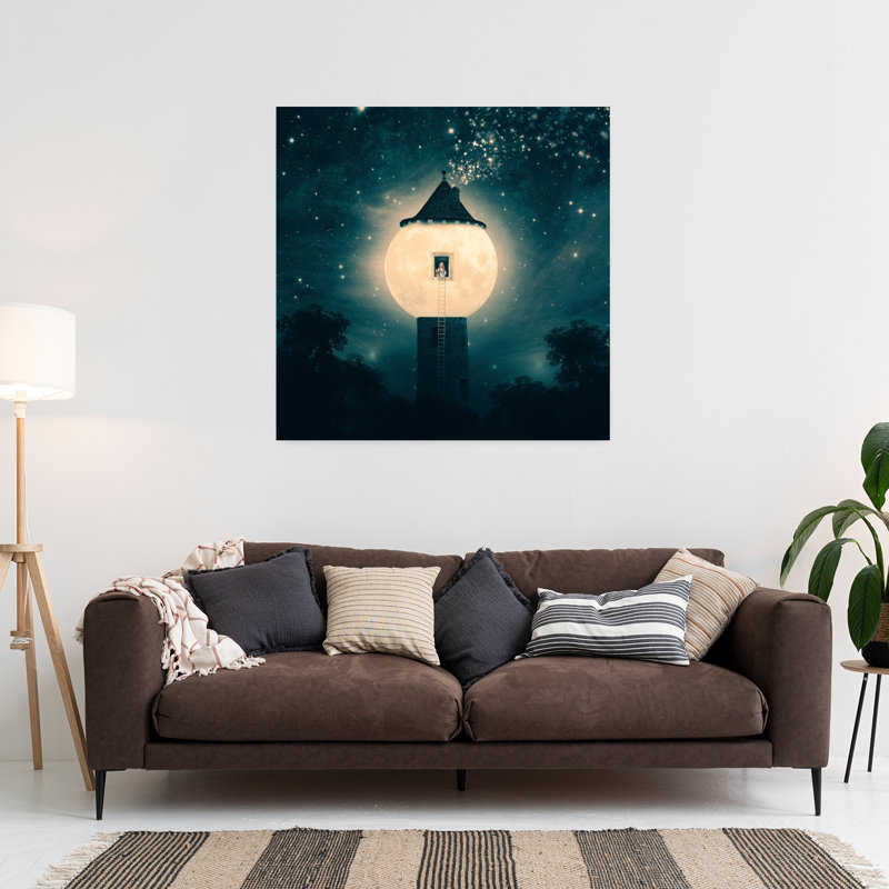 La tour de la lune, art urbain contemporain abstrait, H 36 po x l 36 po
