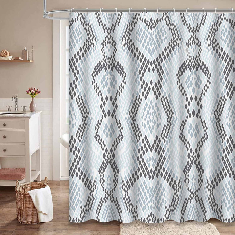 Rideau de douche beige imperméable, rideaux de douche pour la salle de bain avec 12 crochets, 72" L x 84" W