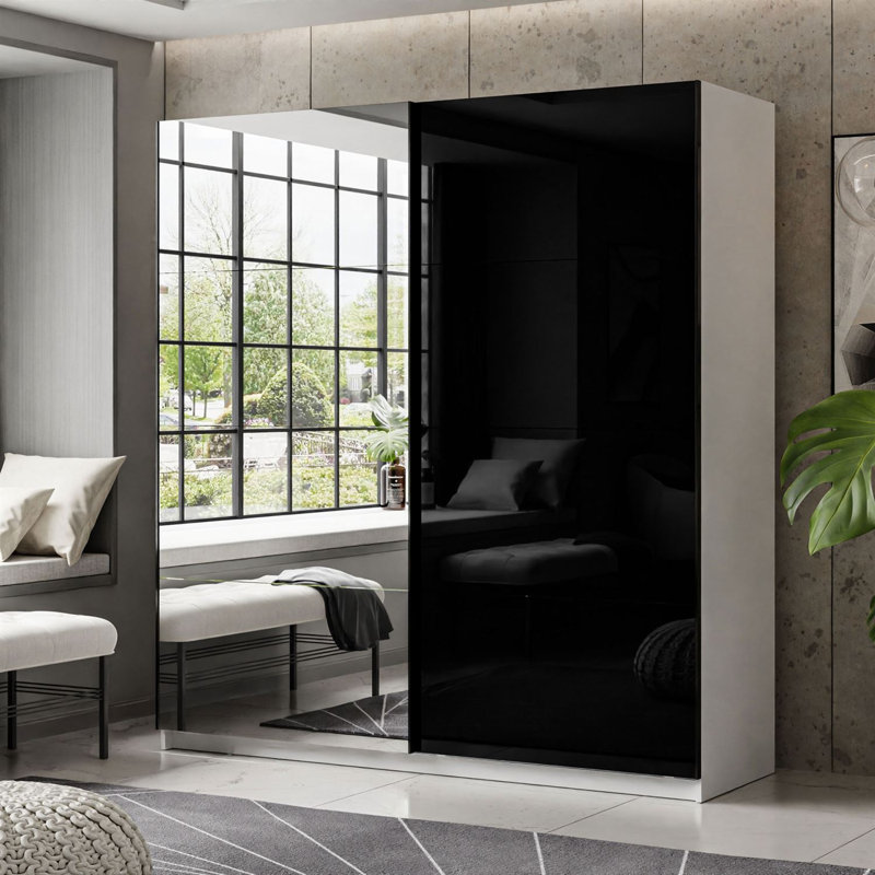 Laleh 2 Door Sliding Wardrobe, 215cm H x 194cm W x 62cm D