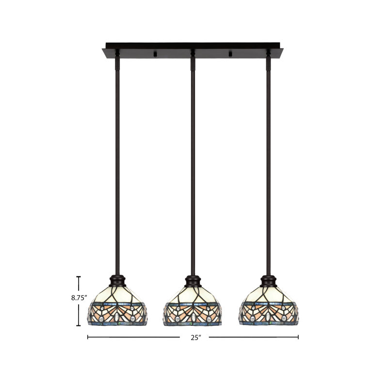 Luminaire suspendu linéaire 3 lumières avec verre de 7 po Edge, Espresso