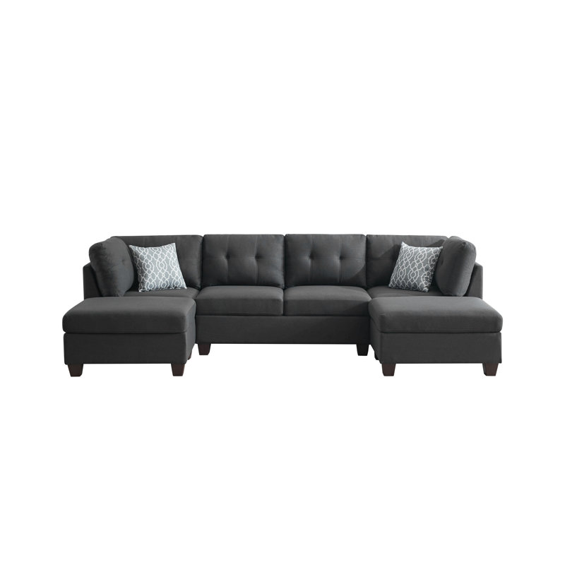 Canapé modulaire rembourré avec deux chaises longues