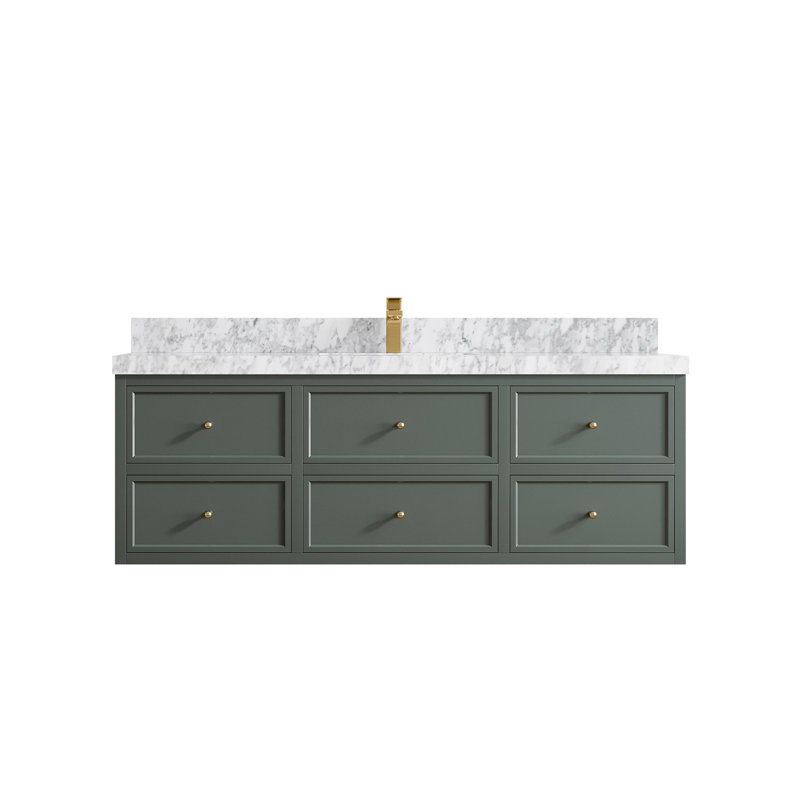 60'' Single Bathroom Vanity with Marble Top