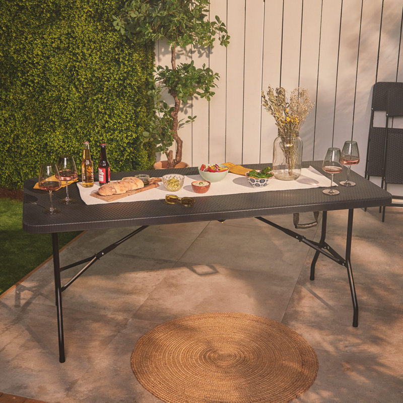Rectangular Metal Folding Outdoor Dining Table , 180cm cm W 74cm cm D