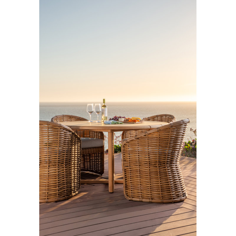 Natural Teak 56" Round Dining Table