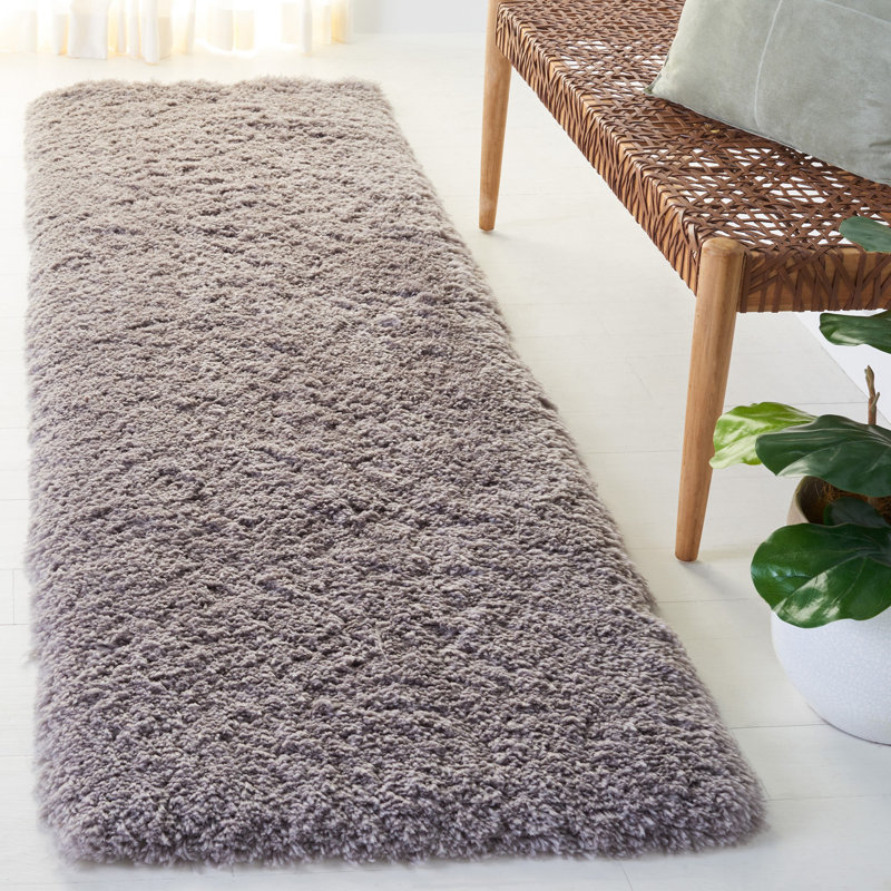 Canham Shag Hand Tufted Performance Solid Color Rug, Runner 2'3" x 8'